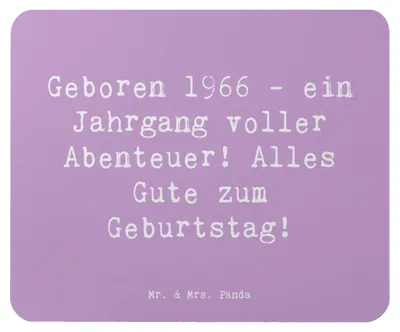 Produktbild von Mr. & Mrs. Panda Mauspad Spruch 1966 Geburtstag Abenteuer - Lavendeltraum - Geschenk, Happy Birthday, computer, mousematte, Alter, besonderer Jahrgang, Mousepad, pc