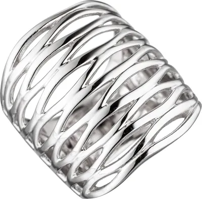 Produktbild von JOBO Damen Ring breit 925 Sterling Silber rhodiniert Silberring Größe 56