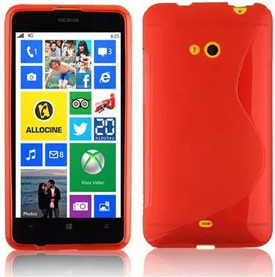 Produktbild von Cadorabo Schutzhülle für Nokia Lumia 625 Hülle in Rot Handyhülle Case TPU Silikon Etui