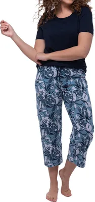 Produktbild von Ammann Night & Home Schlafanzug Set aus Kurzarm-Shirt und 7/8 Hose, Hautfreundliche und atmungsaktiv, Mit Baumwolle