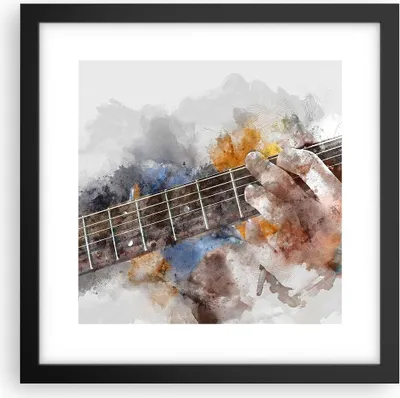 Produktbild von Gerahmtes Poster - Schwarzer Rahmen - Gitarre Musik - 30x30 cm - Wand Bild - Wanddeko - Wandbilder - Kunstposter - Wandposter - Bilderrahmen - Bilder - Kunstdruck - Wandbild - P2BAC30x30-3448