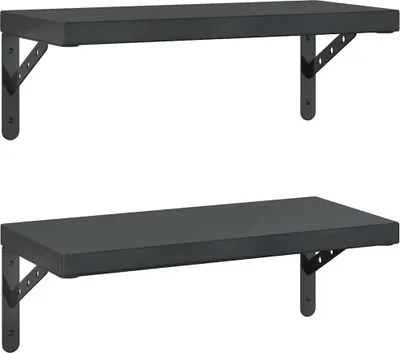 Immagine prodotto di vidaXL Mensole a muro 2 pezzi 50x23,5 cm nero acciaio inox