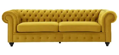 Produktbild von Gelbe Couch mit knöpfen Chesterfield Sofa Polster Sitz Couchen Sofas Luxus Neu