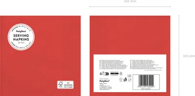 Produktbild von Servietten Papier 33x33cm 2-lagig 20 Stück Dunkelrot