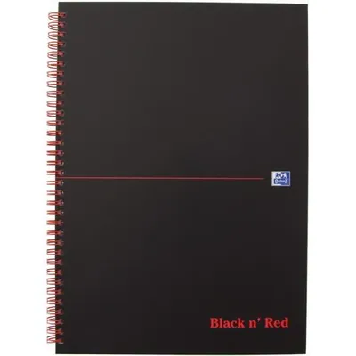 Produktbild von Oxford 400047656, Einfarbig, Schwarz, Rot, A5, 70 Blätter, Matt, 90 g/m²