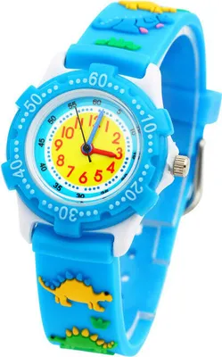 Produktbild von Kinder Uhr, Armbanduhr für Kinder Jungen und Mädchen, wasserdichte Analog Quarzuhr, 3D Cute Cartoon Uhr, Digitale Kinderuhr, Teaching Handgelenk Uhren mit Silikon Armband(Blau Dinosaurier)