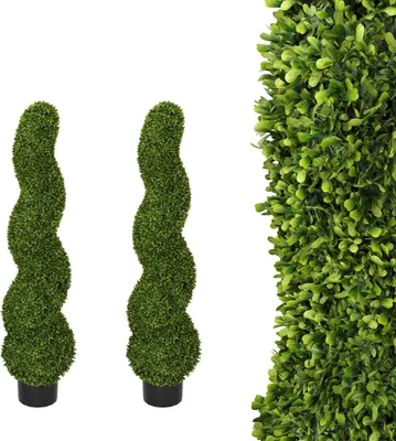 Obrázek produktu pro TRMLBE 2 ks umělá rostlina 90 cm Umělé rostliny s květináčem Vypadají jako živé Spirálovitá rostlina Dekorace do obývacího pokoje Dekorativní rostliny do ložnice, kanceláře, na balkon a do zahrady