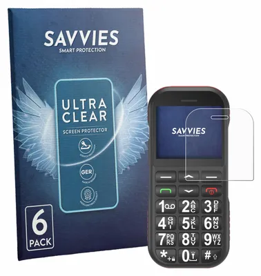 Produktbild von 6x Für Ufferson Seniorenhandy Schutzfolie Savvies Displayschutz Display Schutz Folie Klar Transparent