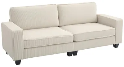 Produktbild von 3-Sitzer Sofa, Couch mit Armlehnen, Rückenkissen, Wohnzimmersofa mit Cordbezug, Federkern, Polstersofa für Wohnzimmer, Schlafzimmer 227 x 84 x 87 cm