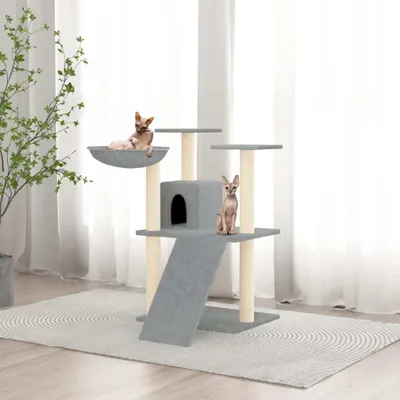 Produktbild von Kratzbaum mit Sisal-Kratzsäulen Hellgrau 83 cm , Kratzbäume Design 2024