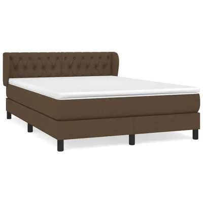 Productafbeelding van vidaXL Boxspringbed met matras, donkerbruin, 140x200 cm, gestoffeerd