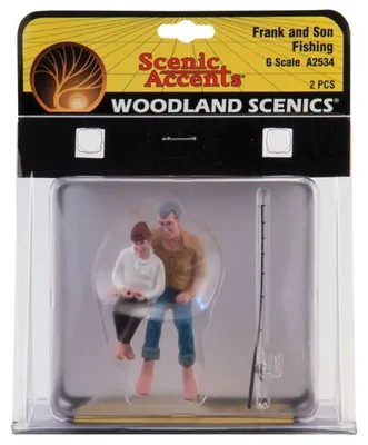2 sitzende Anglerfiguren, Maßstab 1:45, Spur G, Kunststoff