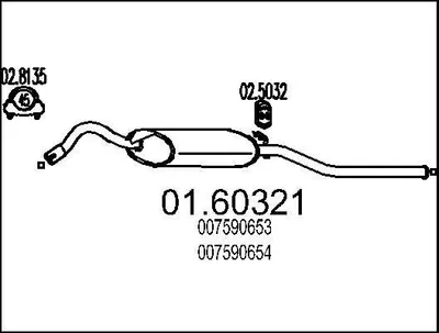 Produktbild von MTS 01.60321 Endschalldämpfer für SKODA FELICIA II (6U1) Auspuff
