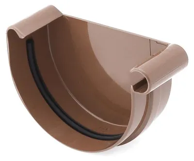 Obrázok produktu pre BRYZA PVC Čelo žľabu PRAVÉ plastové Ø 125 mm, hnedá RAL 8017