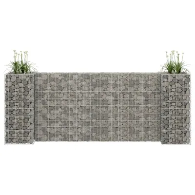 Zdjęcie produktu dla Donica Gabionowa W Kształcie H, Drut Stalowy, 260X40X100 Cm Lumarko!