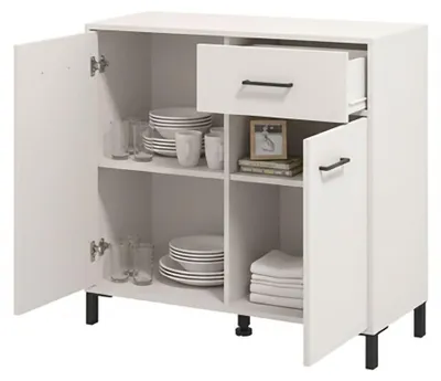 Produktbild von Laerruu - Sideboard, 93x40x90h cm Cremeweiß, eine Schublade