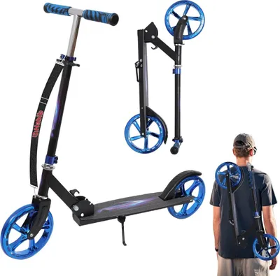 Produktbild von Habib Cityroller mit XXL Glanz-Rädern | Klappbar & bis 100kg: Blau