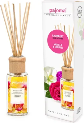 Zdjęcie produktu dla Pajoma zestaw zapachów do pokoju Vanilla & Berries Vanilla & Berries z dodatkiem drewna 100ml