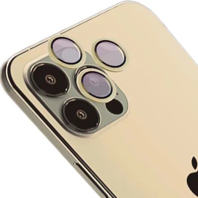 Produktbild von Bizon Glass Snap Lens Apple iPhone 12 Pro Max goldene Rahmen