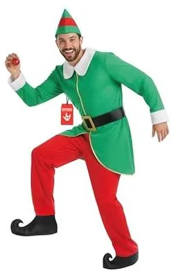 Produktbild von Fun Shack Weihnachtselfen Kostüm Herren, Festliches Halloween Kostüm, XL