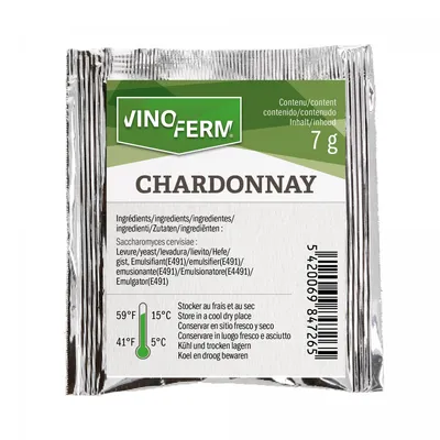 Obrázek produktu pro Vinné kvasnice,suché kvasnicové víno - Vinoferm Chardonnay,7g,