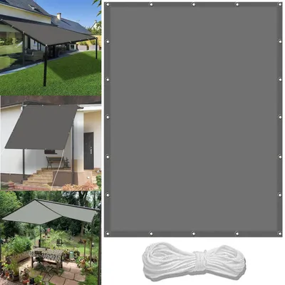 Immagine prodotto di Tenda da sole, dimensioni 1,4 x 3 metri, impermeabile, protezione UV, colore grigio poliestere