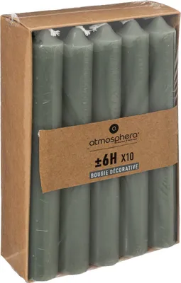Produktbild von 10er-set stabkerzen grün eukalyptus 45g  - Atmosphera créateur d'intérieur