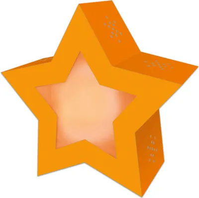 Produktbild von URSUS Twinkle Star Laternen-Bastelset NEON ORANGE