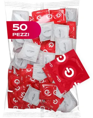 Immagine prodotto di ON) Preservativi Super F-ine | 54 mm di larghezza | Confezione da 50 | premium ultra sottili | con lubrificante siliconico | spessore della parete extra f-ine 0,055 mm
