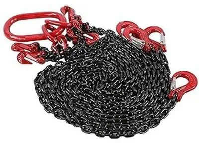 Productafbeelding van Aanslagketting 4,75T - G80 Staal Ketting - 2 m Lengte - 6 mm Diameter - Versterkte Haken