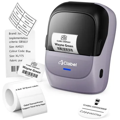 Produktbild von Thermodrucker Etikettendrucker Bluetooth - Mini-Etikettendrucker - USB - Lila