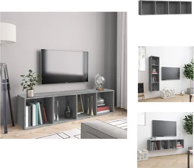 Obrázok produktu pre vidaXL Regál/TV skrinka Grey Sonoma 143x30x36 cm Materiál na báze dreva - Nástenné police
