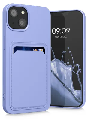 Produktbild von kwmobile Handyhülle für Apple iPhone 13 Hülle mit Kartenfach - TPU Case - Kabelloses Laden - Schutzhülle Cover in Lavendel