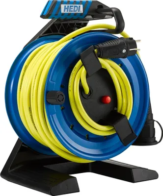 Produktbild von HEDI Vollkunststoff-Gerätekabeltrommel Generation 7 Companion (Kabeltrommel-ø 250 mm, 25 m HEDI Panzerkabel, 1,5 m Anschlussleitung mit Schuko-Stecker) G7A25UTF