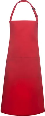 Produktbild von Karlowsky Latzschürze BASIC mit Schnalle und Tasche 75 x 90 cm unisex Polyester/Baumwollmix Rot