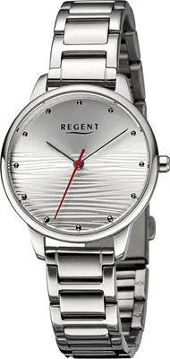 Produktbild von Regent Metall Damen Uhr Armbanduhr Quarz silber Metallarmband D2URBA743