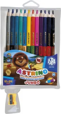Obrázek produktu pro Pastelky 24k oboustrann JUMBO trojhrann + oezvtko Astrino . 0078