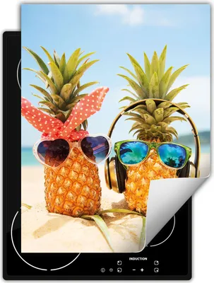 Produktbild von DarHaus Herdabdeckplatte Einteilig Küche Abdeckplatte für Glaskeramikkochfeld Abdeckung Induktionskochfeld Aufrollbare Matte 40x52 cm, Ananas - Strand