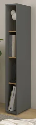 Produktbild von Aktenregal Center matt grau und Wotan Eiche, Büro Anbauregal 4 OH für Aktenschrank