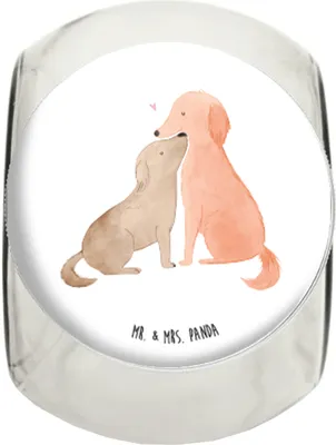 Produktbild von Mr. & Mrs. Panda Süßigkeiten Glas Hunde Liebe XL 2000ml - Weiß - Geschenk, Kuscheln, Aufbewahrungsdose, Hund, Herz, gewürzglas, Sprüche, Teedose, Kaffeedose, glasbehälter