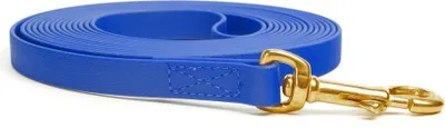 Produktbild von Mystique® Biothane Schleppleine 16mm vernäht mit HS Messing Standard Karabiner beta blau 7,5m