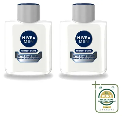 Immagine prodotto di 2 confezioni di balsamo dopobarba NIVEA MEN Protect & Care, 100 ml ciascuna - confezione risparmio, 2 pezzi