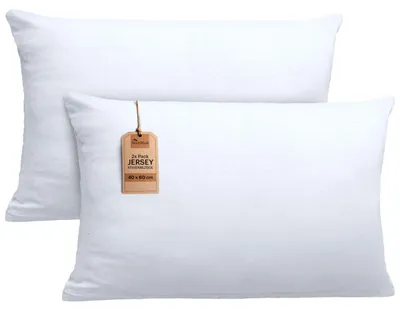 Produktbild von NatureMark 2er Set Jersey Kissenbezüge – Elastisch, weich, atmungsaktiv und haut