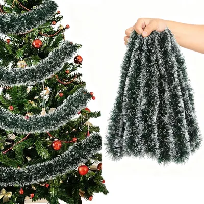 Produktbild von Tannengirlande Weihnachten 10m Dunkelgrün Wetterfest PVC für Innen & Außen