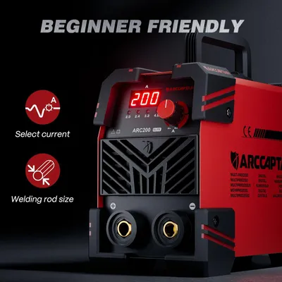Produktbild von Schweißgerät ARC200ELITE - MMA Elektroden Schweißer - 200A - 110/220V - Tragbares Inverter Schweißgerät - Synergie Steuerung - Kantenschutz