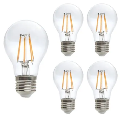 Produktbild von Kobi E27 LED Filamentlampe 10W 1200lm 4000K Neutralweiß 230V 60mm 5 Stück