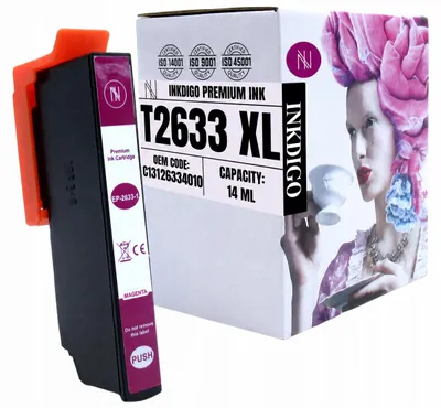 Produktbild von Inkdigo Tinte T2633 für Epson Expression Premium XP-510, XP-520, XP-600, XP-605 – Magenta, 14 ml,, KI-generiertes Bild