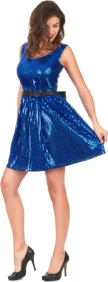 Immagine prodotto di Abito da discoteca in paillettes per donna blu - S
