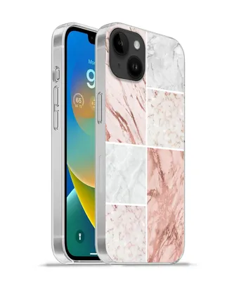 Produktbild von MuchoWow® Handyhülle Schutzhülle Hülle für Apple iPhone 14 Plus - Soft case Marmor - Weiß - Rosa Silikon Softcase Handy Hülle - Abbildung