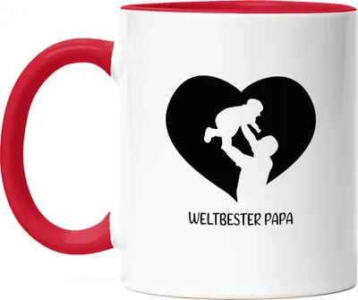 Produktbild von Weltbester Papa Tasse Rot Spruch Liebe Vatertag Geschenkidee Bester Papa Dad